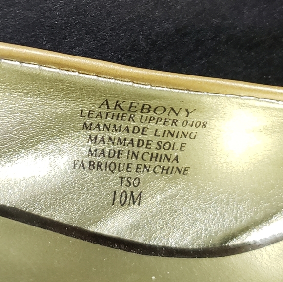 Anne Klein Peep Toe. Size 10. Gold & Espresso Brown. - Picture 8 of 8